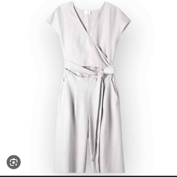 Aritzia Wilfred Brax Jumpsuit. Wide-leg Wrap Top. - Picture 3 of 5